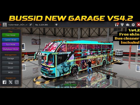 BUSSID MOD GARAGE /BUS CLEANER /FREE LIVERY VS4. 2