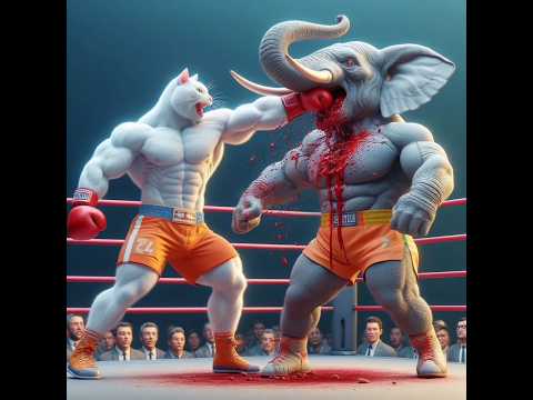 Fight with Elephant , fighting for daddy ???????? , #cat #kitten #cute #trending #cats #cutecat #shorts 9