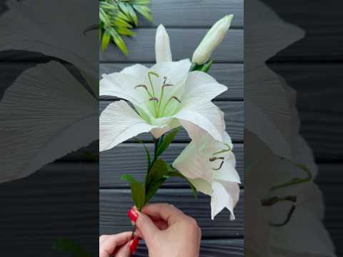 Wow! Amazing Lily Crepe Paper Flower DIY Decoration Craft