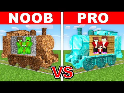 EPIC Minecraft Build Challenge: NOOB vs PRO in Maizen Family's Train House
