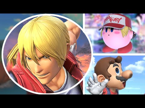 Terry Bogard All Victory Poses, Final Smash, Kirby Hat, & New Mii Fighters in Smash Bros Ultimate