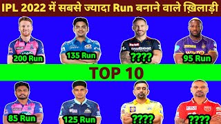 देखिये, IPL 2022 में सबसे ज्यादा रन बनाने वाले Top 10 खिलाड़ी ||Top 10 highest Run Scorer In Ipl 2022