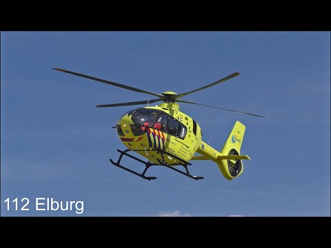 Lifeliner 2 PH-TTR stijgt op vanaf het Erasmus Medisch Centrum in Rotterdam