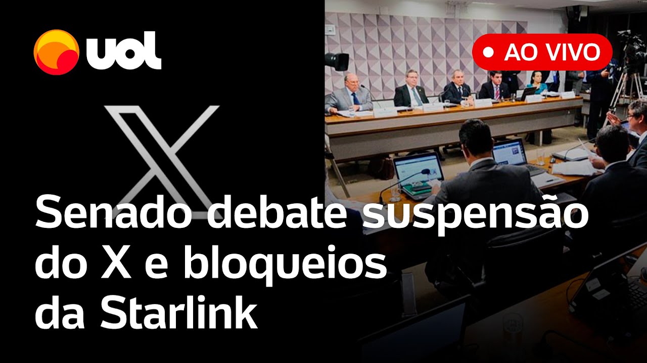 Comissão do Senado debate suspensão do X/Twitter e bloqueio de contas da Starlink; assista ao vivo