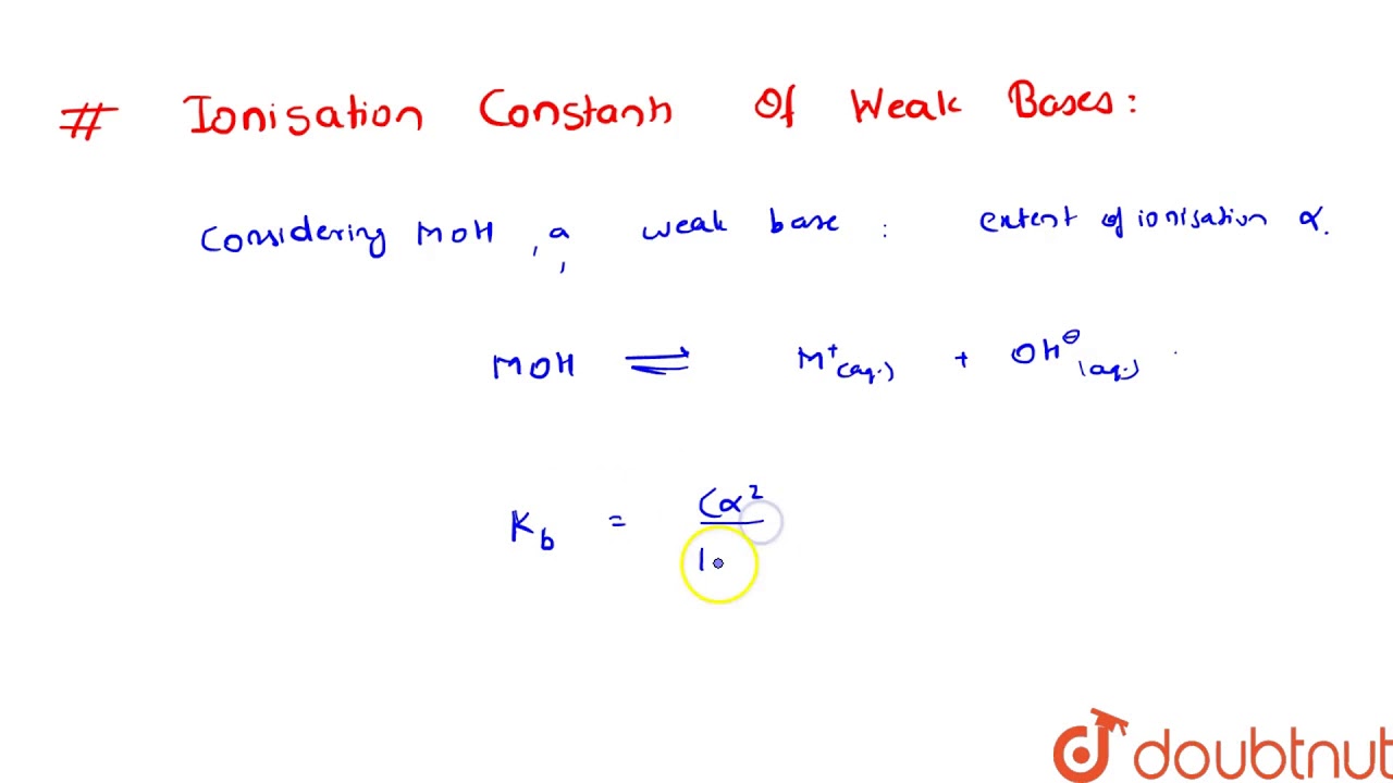 IONIZATION CONSTANTS OF WEAK ACIDS AND BASES