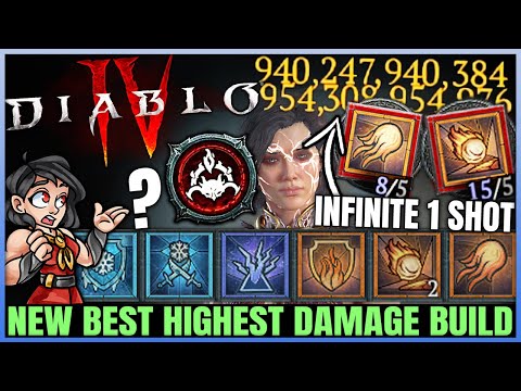 Diablo 4 - New Best TRILLION DAMAGE Sorcerer Build - INFINITE Fireball Meteor = ONLY 1 SHOT - Guide!