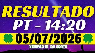 Resultado do jogo do bicho ao vivo PT - 14:20 - 05-07-2026