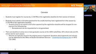 Calendar and Deadlines for our WP Online MBA program