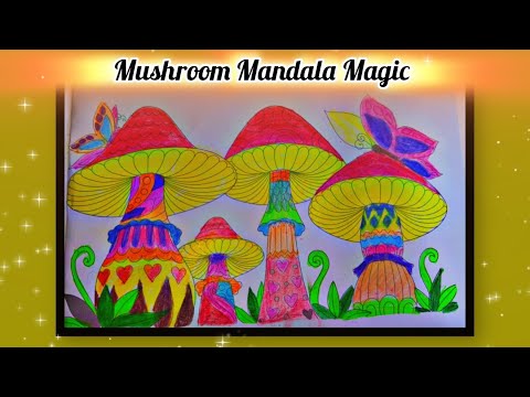 Mushroom Mandala Magic|| Easy Mushroom Mandala Drawing || Dreams with Anniyah