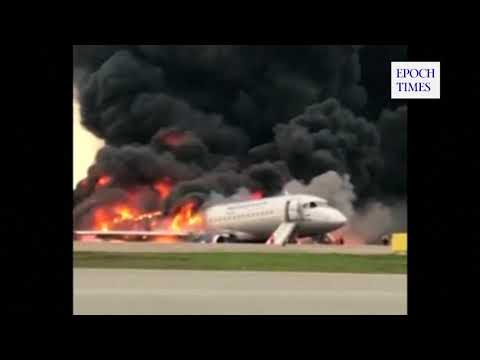 Flugzeug in Flammen nach Notlandung in Moskau – Bisher 13 Opfer bekannt