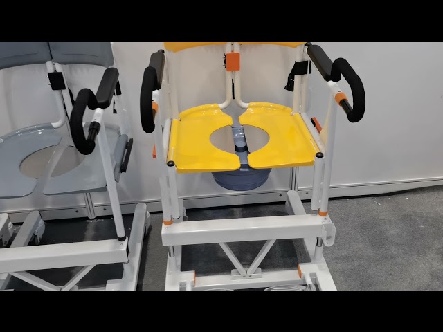 كرسي سحب مريض قابل ضبط الارتفاع 46 سم | دوران 360° ومرور مرحاض