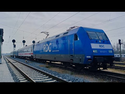 Führerstandsmitfahrt Berlin nach Rostock. Wagen Überführung nach Schweden in 4K Streckenkunde BR 101