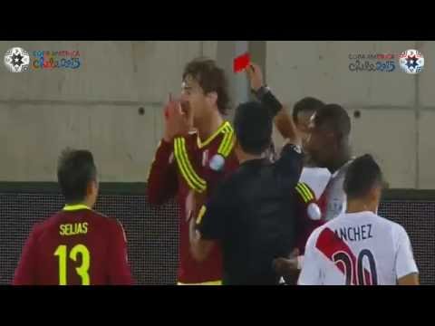 Fernando Amorebieta criminal foul over Paolo Guerrero | Peru 1 - 0 Venezuela Copa America 2015