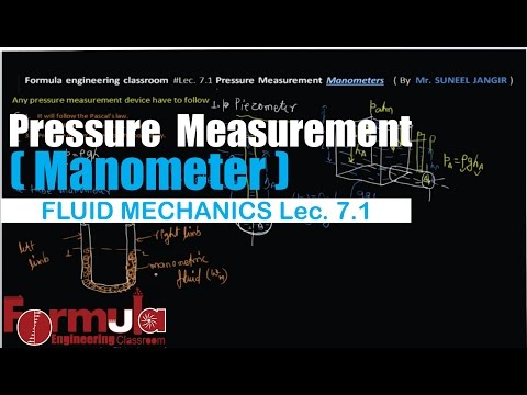 Fluid mechanics Lec 7.1 / Pressure Measurement (Manometers )  GATE 2018 IES 2018 psu 2017