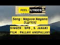 Naguva Nayana lyrics | Pallavi anupallavi | SPB, S. Janaki | ilayaraja | Feel the lyrics