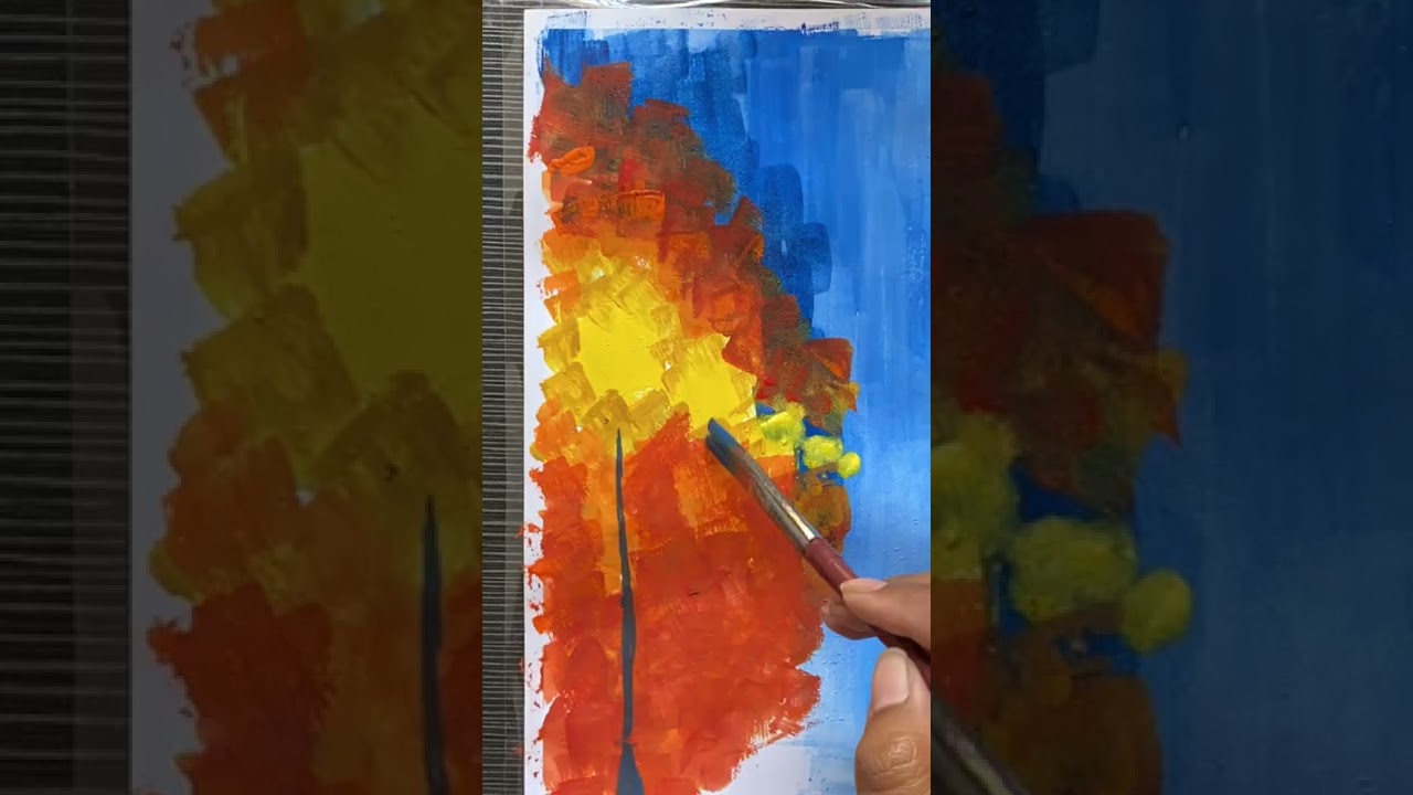 A Quick Guide To Colorful Abstract Landscape Painting. #shorts #youtubeshorts #abstract