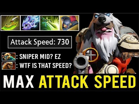 CRAZY FAST Max Attack Speed Pirate Hat + Butterfly Sniper Mid vs Huskar Feed To God Gameplay Dota 2