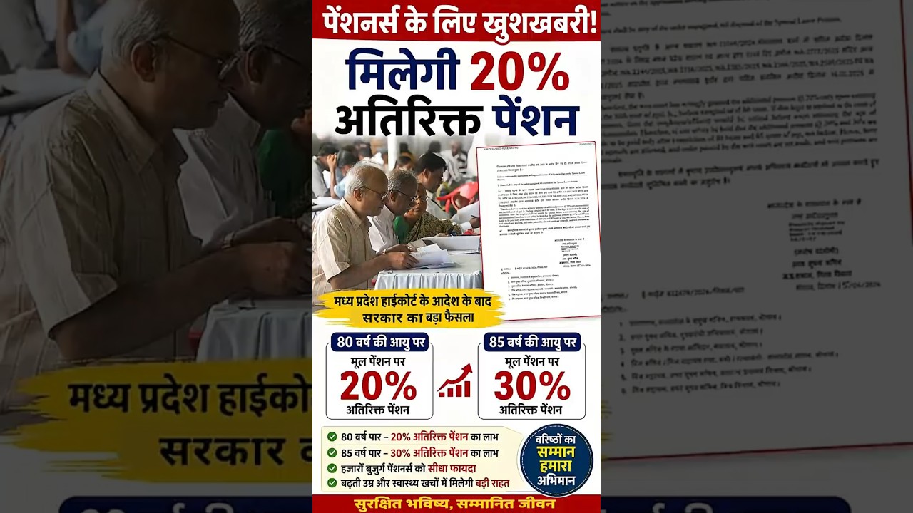 MP Pensioners Good News 80 साल के बाद मिलेगी 20% अतिरिक्त पेंशन High Court Impact