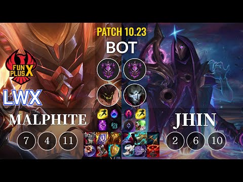 FPX Lwx Malphite vs Jhin Bot - KR Patch 10.23