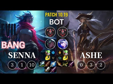 EG Bang Senna vs Ashe Bot - KR Patch 10.19