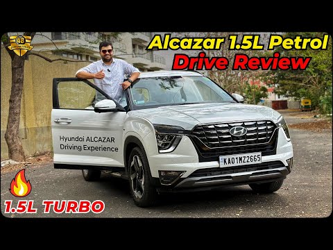2023 New Hyundai Alcazar 1.5L Turbo Petrol Detailed Drive Review in Hindi - Mileage||Sports Mode