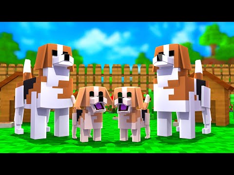 A FAMÍLIA DE CACHORROS NO MINECRAFT!