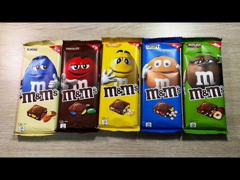 ALL NEW M&M's Milk Chocolate Bars (Almond, Hazelnut, Peanut, Crispy, Chocolate)