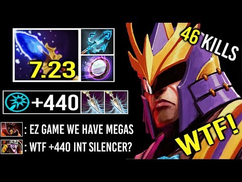 +440 INT 46 KILLS 7.23 Scepter Mirror Shield Silencer vs Megas Most Crazy Def Comeback Triden Dota 2