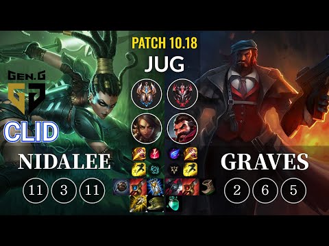 GEN Clid Nidalee vs Graves Jungle - KR Patch 10.18