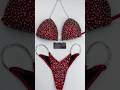 Red Maroon Silver Scatter Bikini Competition Suit B199 Red Maroon Silver Scatter Bikini Competition Suit B199