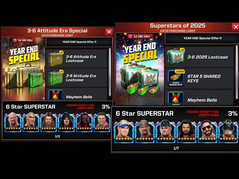 WWE MAYHEM - 14x 3-6 STAR LOOTCASES AND 3x 3-5 STAR ATTITUDE ERA LOOTCASES OPENING