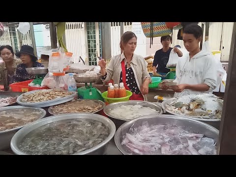 Asian Market Food - Fresh Food Compilation In Phnom Penh - Cambodian Market Food View