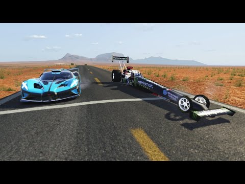 Top Fuel Dragster vs Bugatti Bolide at Monument Valley