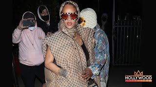 Rihanna &amp; A$AP Rocky fuel pregnancy rumors in Santa Monica