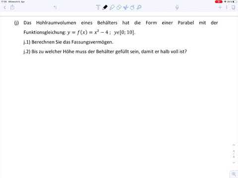 Übungsblatt5 Aufgabe j - Integration Rotationsvolumen