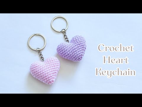 Crochet Heart Keychain | Crochet Heart | Crochet Keychain | Tutorial