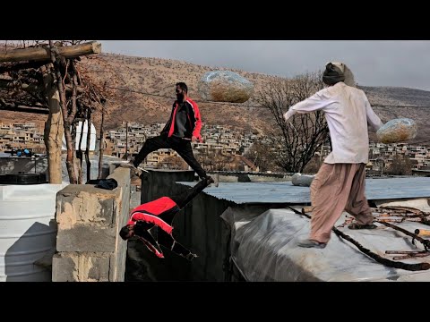 A cold, snowy day:A terrifying fight between a wild man and Mustafa and stone throwing