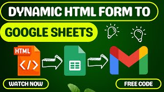 Google Sheets | Dynamic HTML Form to Google Sheets & Send Automated Email | R24