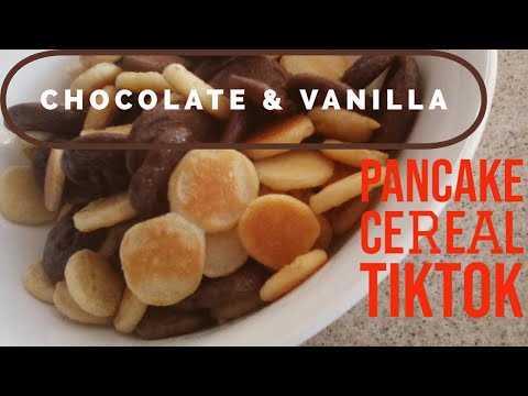 PANCAKE CEREAL How To Make Pancake Cereal From TikTok Chocolate & Vanilla Flavor Recipe Video