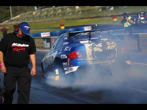 Miss Summernats rides shotgun in the ACDelco Monaro Doorslammer