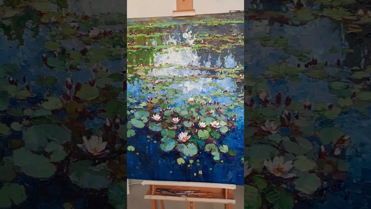 Water lilies oil painting Valiulina youtube