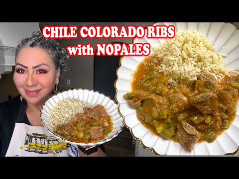 🌶️🔥 MEXICAN CHILE COLORADO RIBS with NOPALES — Fall-Off-The-Bone Tender in SMOKY RED SAUCE!
