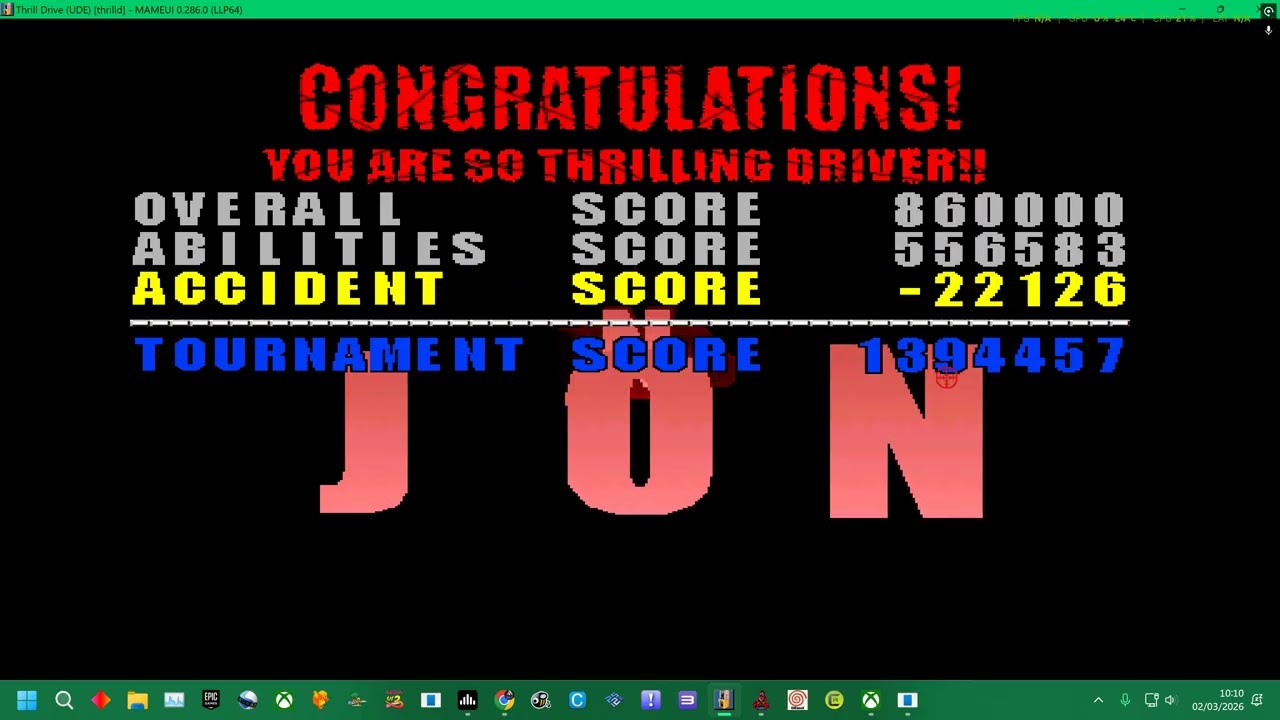 MAME 286 = KONAMI THRILL DRIVE 1 - ALL TRACKS EUROPE USA JAPAN 1-3 -  PRO TRUCKER - 4K UK ARCADES