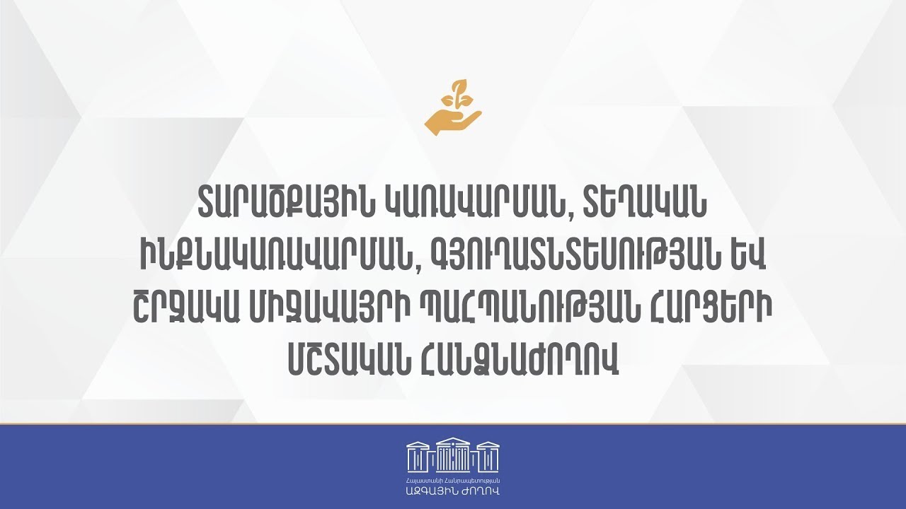 #Ուղիղ. ՏՏԳՇՄՊ հարցերի մշտական հանձնաժողովի արտահերթ նիստ
