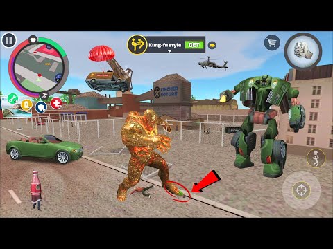 Rope Hero Vice Town - (stone giant crushed by man) Monster Stone Giant in Vice Town - Gameplay HD