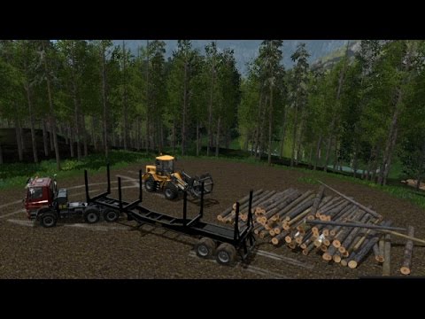 Farming simulator 17 - Loading and Cutting logs on Emerald Valley #3