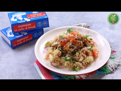 Ensalada de quinoa y sardinas en tomate | Dia España #comermejorcadadia