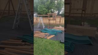 Day 1 of building my grandson's new backyard playground for his 5th Birthday present from me. 🎂💃🏽💙🎊🥳