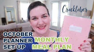 October Planner Setup and Meal Plan