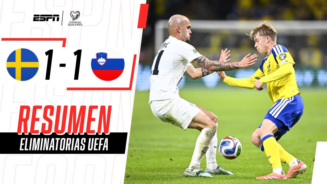 SUECIA NO PUDO GANAR EN ESTOCOLMO, PERO JUGARÁ EL REPECHAJE | Suecia 1-1 Eslovenia | RESUMEN